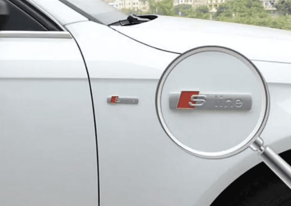 2X ORIGINAL S-LINE FENDER EMBLEM BADGE AUDI A1 A3 A4 B6 B7 A6 A7 Q2 Q3 Q5 Q7 Q8 TT E-TRON 8N0853601A